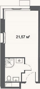 Планировка: Студия, 21,6 м²