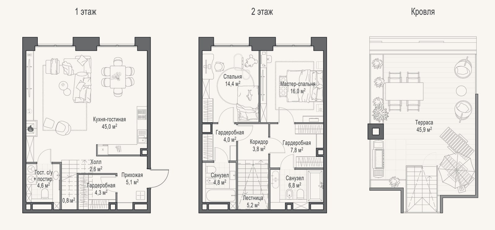Планировка: 3-к, 111,5 м²