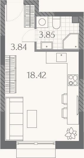 Планировка: Студия, 26,1 м²