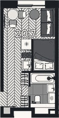 Планировка: Студия, 20,7 м²