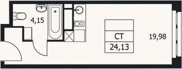 Планировка: Студия, 24,1 м²