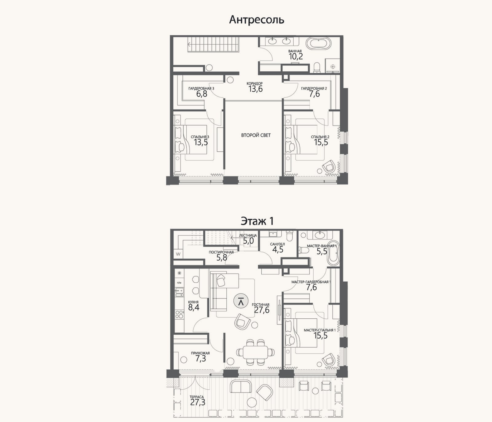 Планировка: 4+ к, 154,6 м²