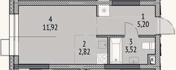 Планировка: Студия, 23,5 м²