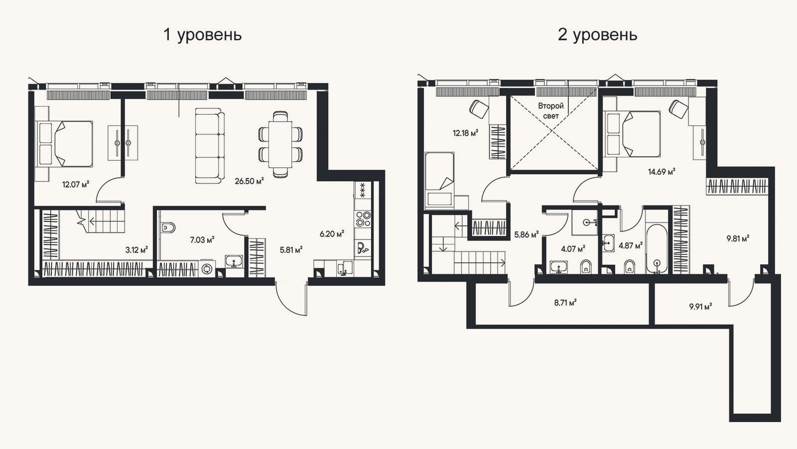 Планировка: 4+ к, 130,8 м²