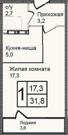 Планировка: Студия, 28,2 м²