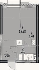 Планировка: Студия, 24,6 м²
