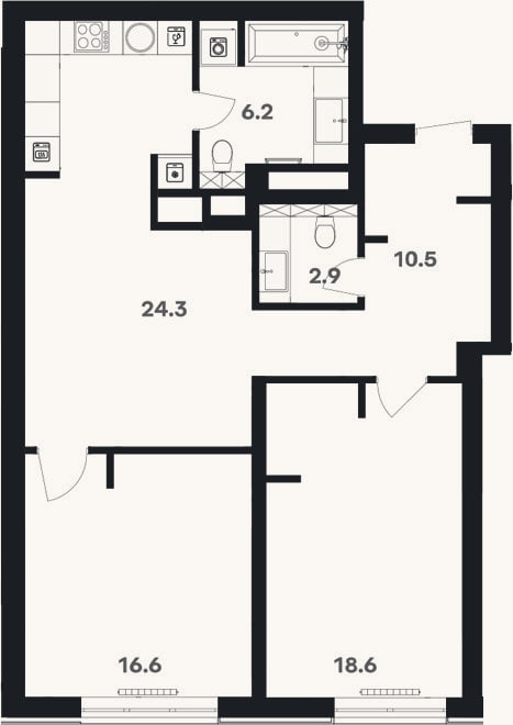 Планировка: Своб. план., 80,8 м²