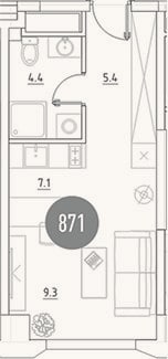 Планировка: Студия, 26,2 м²