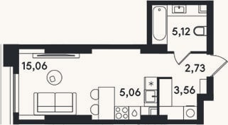 Планировка: Студия, 31,5 м²
