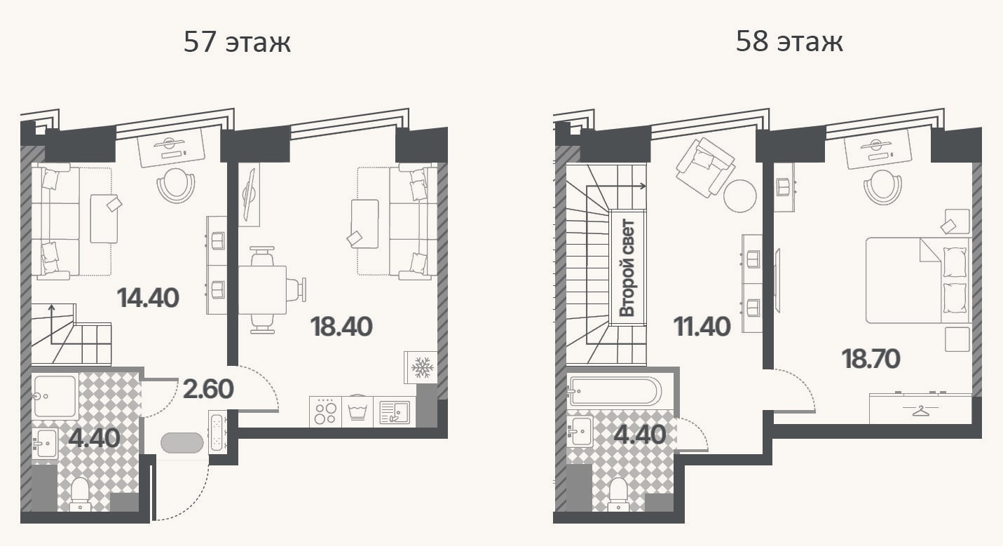 Планировка: 3-к, 74,3 м²