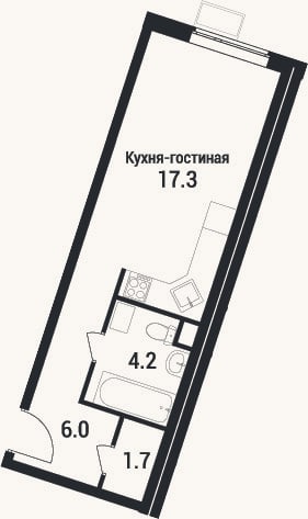 Планировка: Студия, 29,2 м²