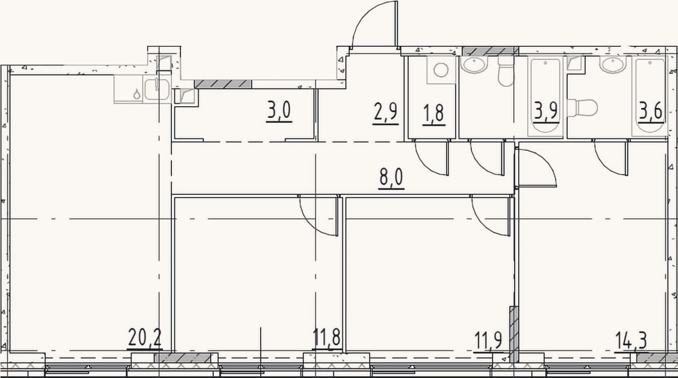 Планировка: 4+ к, 81,4 м²