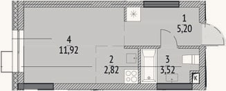 Планировка: Студия, 23,5 м²