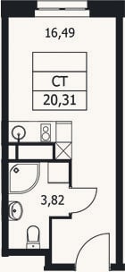 Планировка: Студия, 20,3 м²