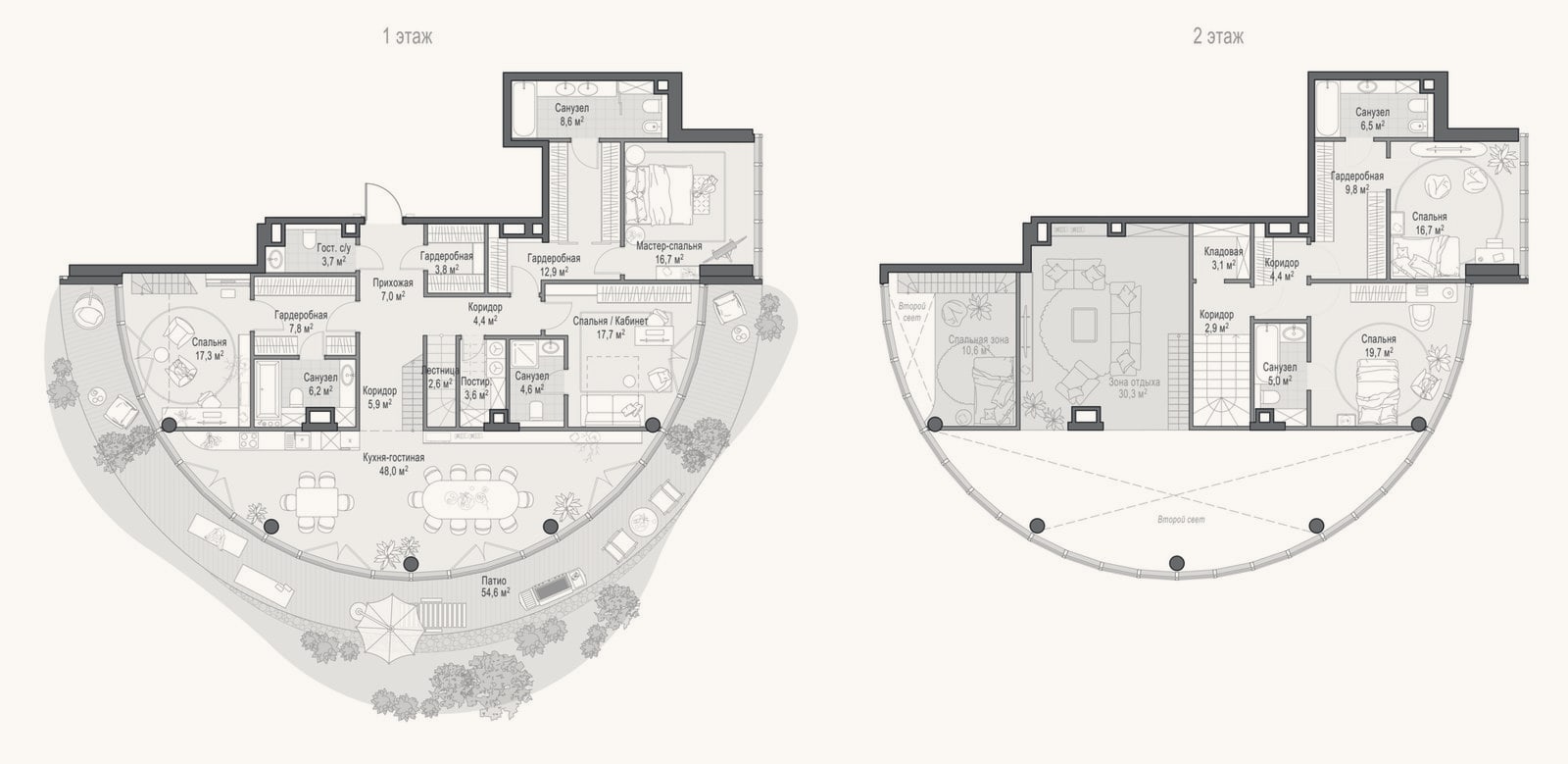 Планировка: 4+ к, 240 м²