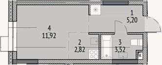 Планировка: Студия, 23,5 м²