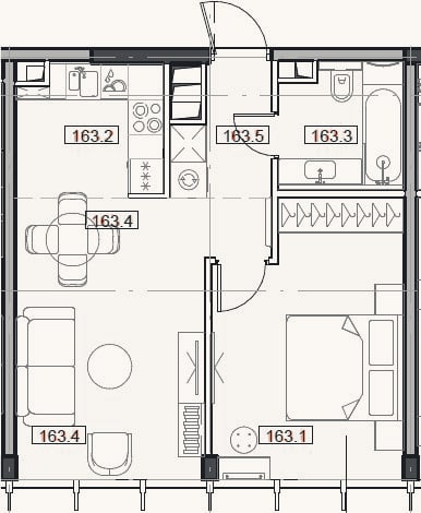 Планировка: 2-к, 43,9 м²