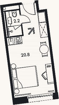 Планировка: Студия, 23 м²
