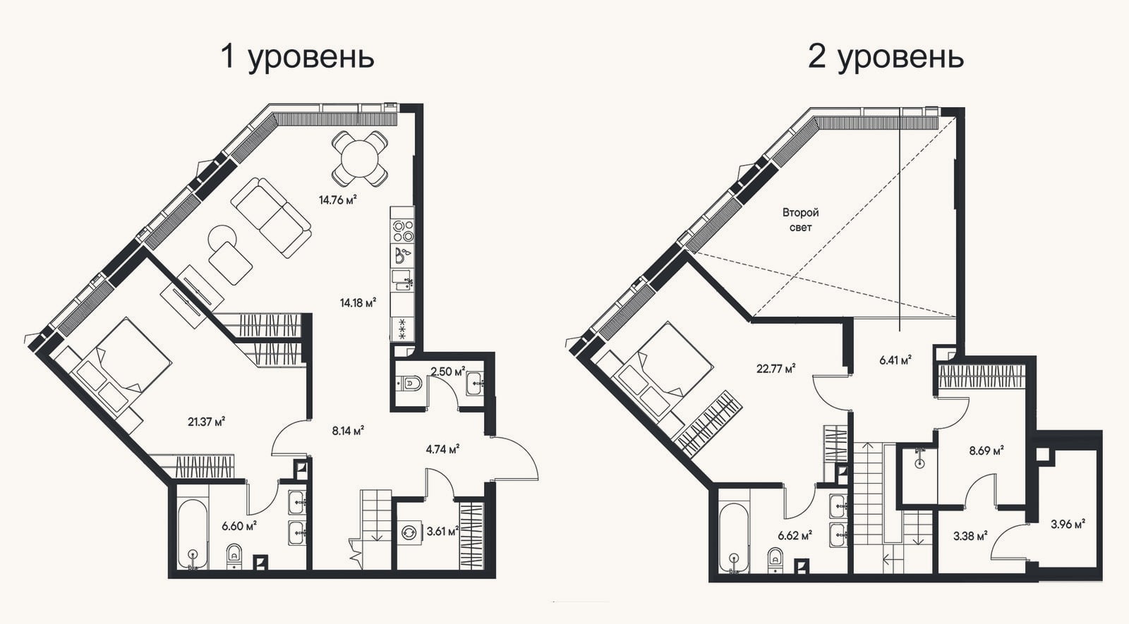 Планировка: 3-к, 127,7 м²
