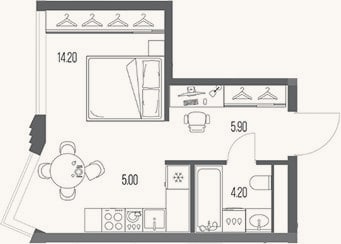 Планировка: Студия, 29,3 м²