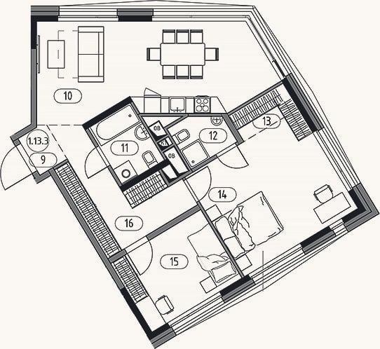 Планировка: 3-к, 81,2 м²