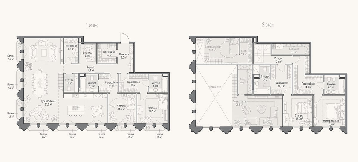 Планировка: 4+ к, 262,8 м²