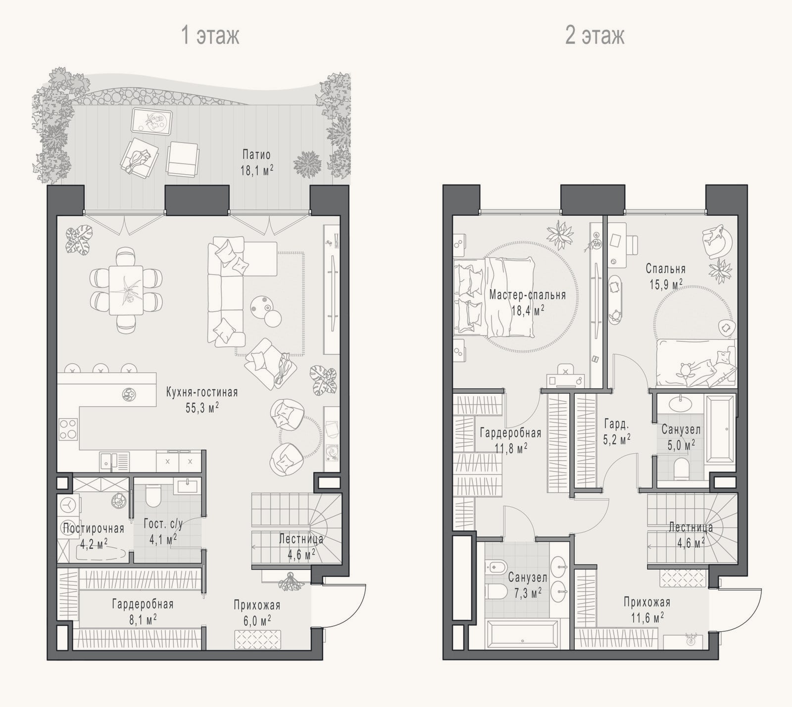 Планировка: 3-к, 160,5 м²