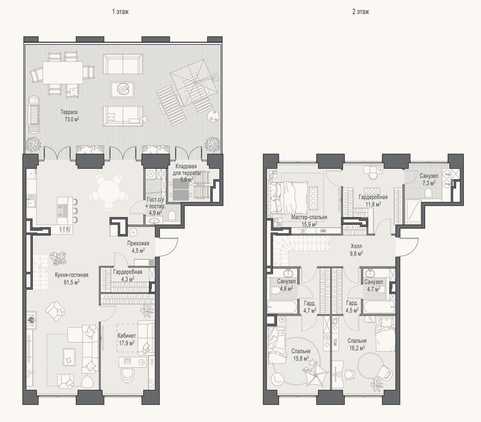 Планировка: 4+ к, 200,5 м²