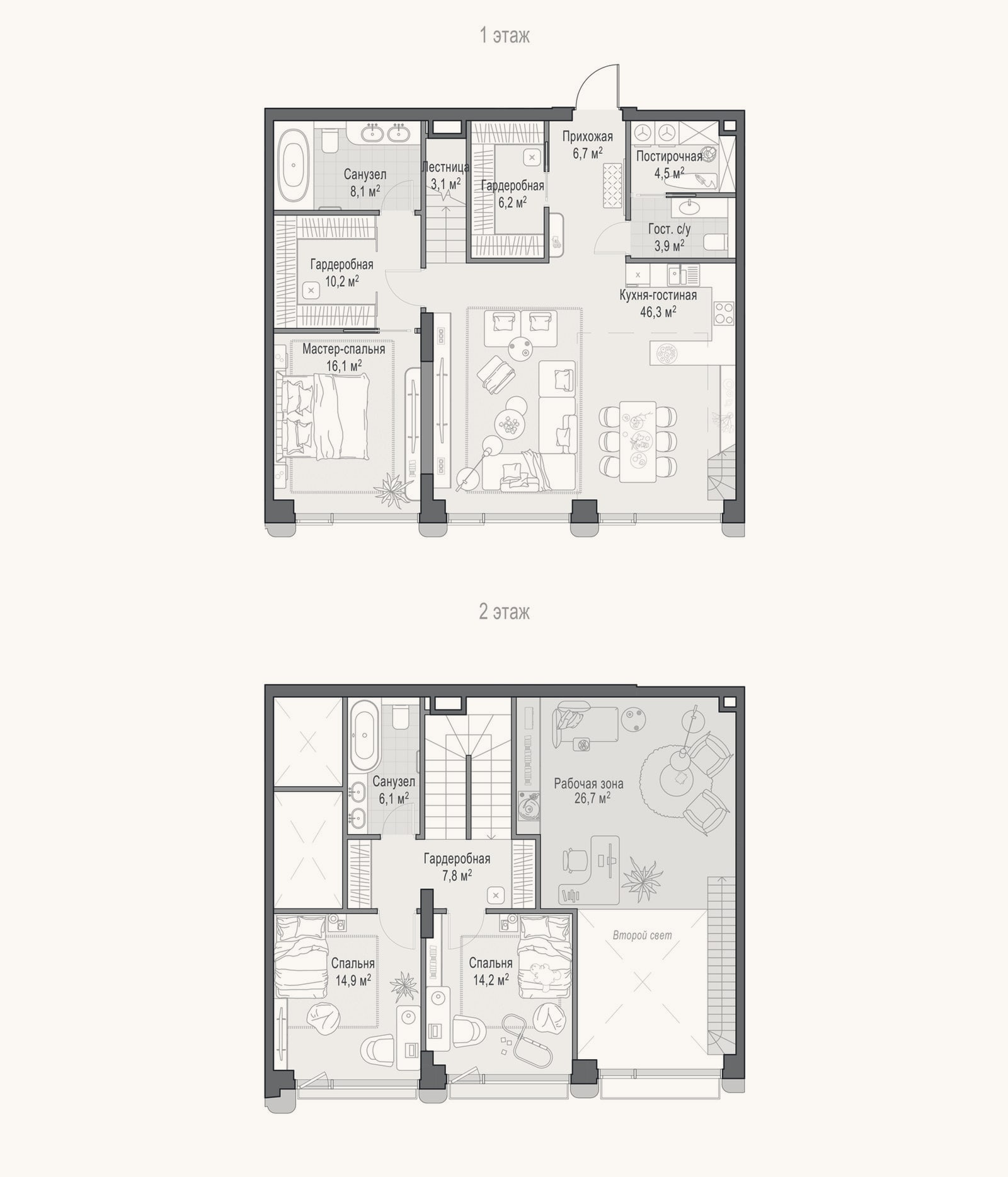 Планировка: 4+ к, 150 м²
