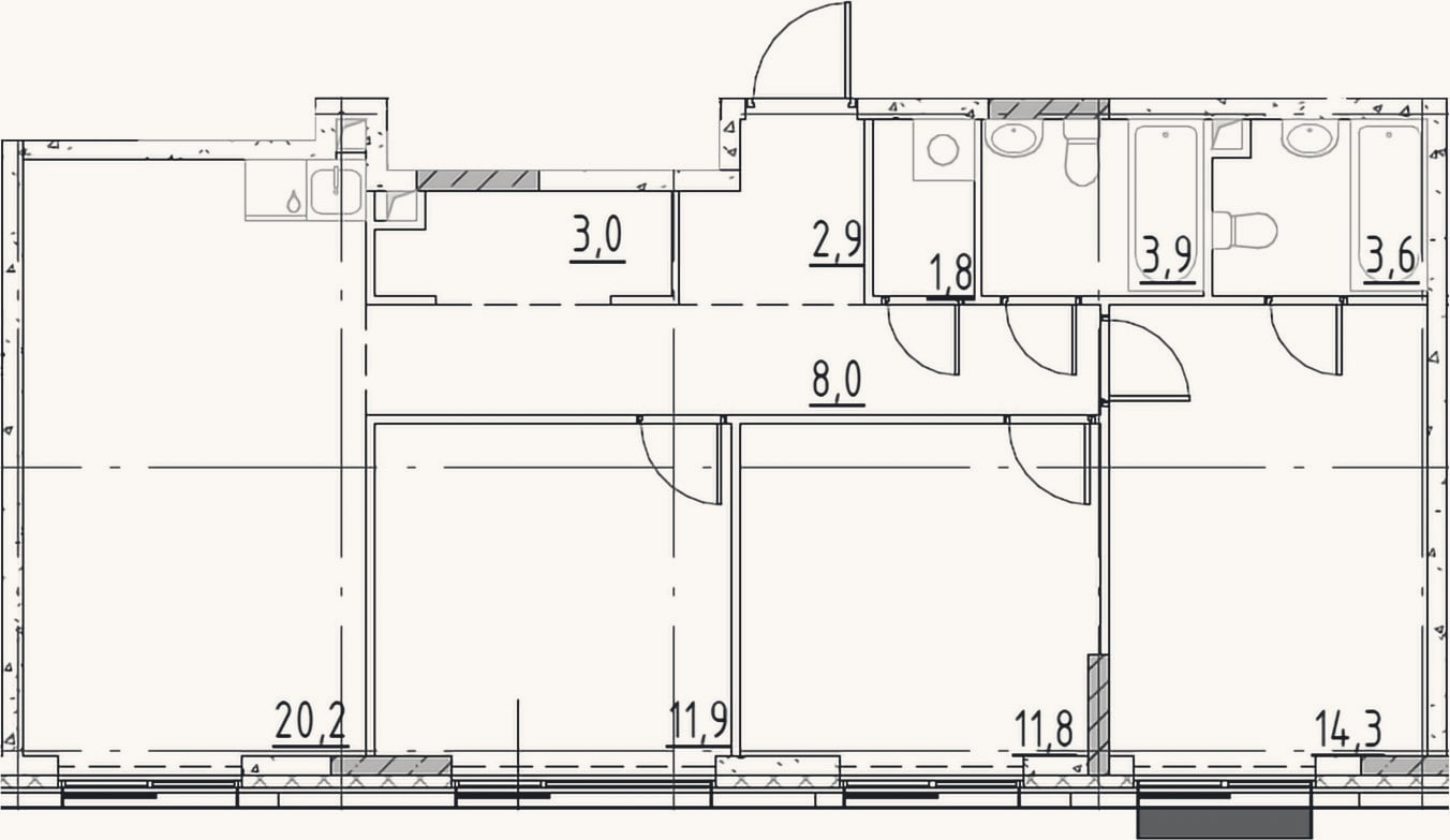 Планировка: 4+ к, 81,4 м²
