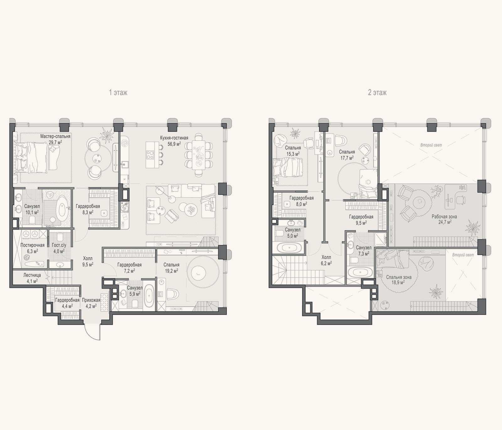 Планировка: 4+ к, 242,4 м²