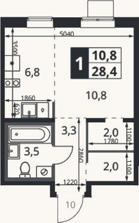 Планировка: Студия, 29,2 м²