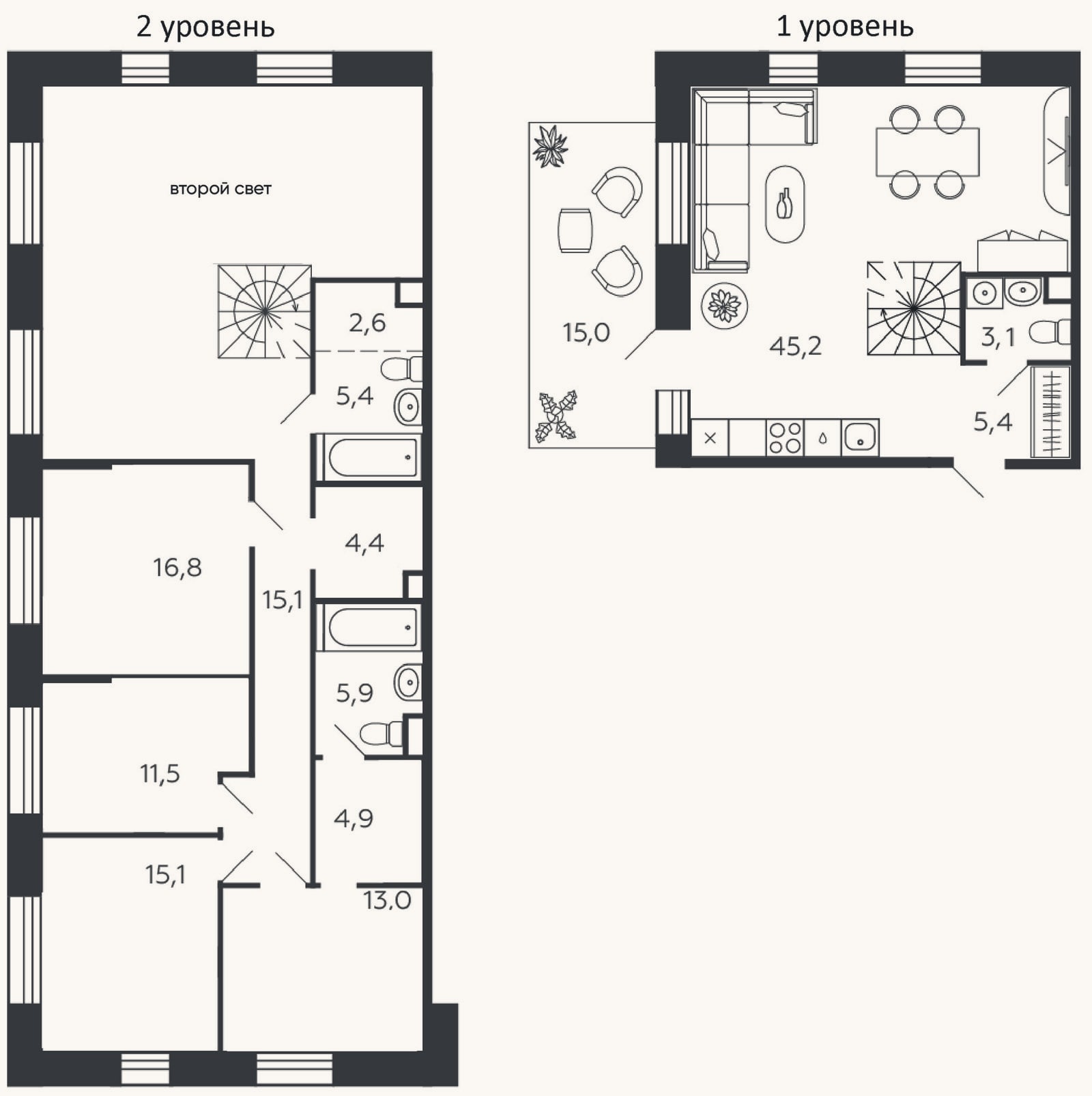 Планировка: 4+ к, 148,3 м²