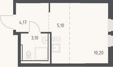 Планировка: Студия, 22,6 м²