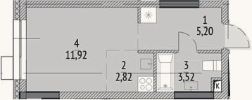 Планировка: Студия, 23,5 м²