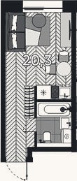Планировка: Студия, 20,3 м²