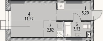Планировка: Студия, 23,5 м²