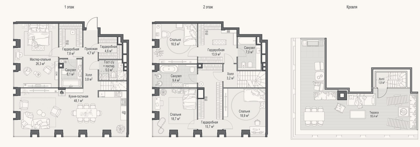Планировка: 4+ к, 213,5 м²