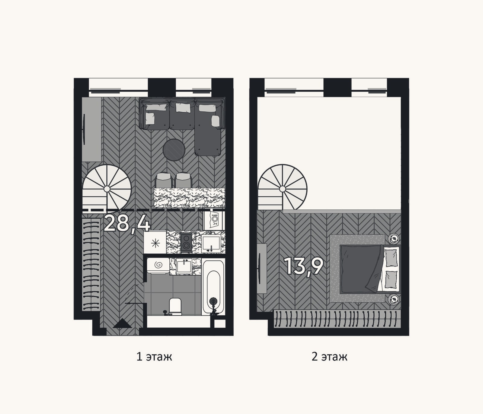 Планировка: Студия, 39,8 м²