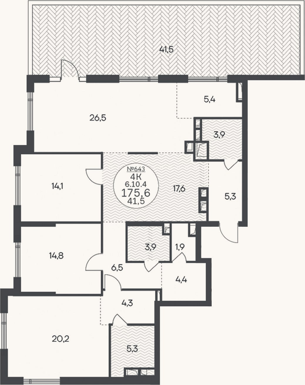 Планировка: 4+ к, 134,1 м²