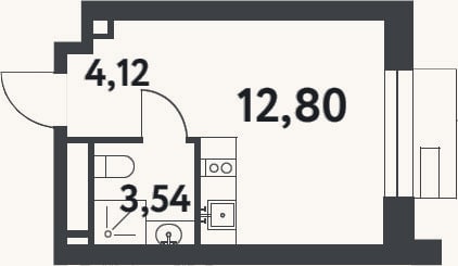 Планировка: Студия, 20,5 м²