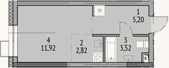 Планировка: Студия, 23,5 м²
