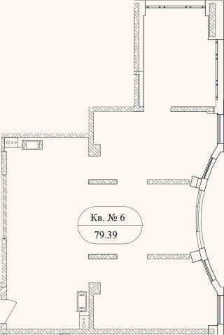 Планировка: Своб. план., 76,9 м²
