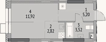 Планировка: Студия, 23,5 м²