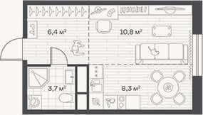 Планировка: Студия, 29,2 м²