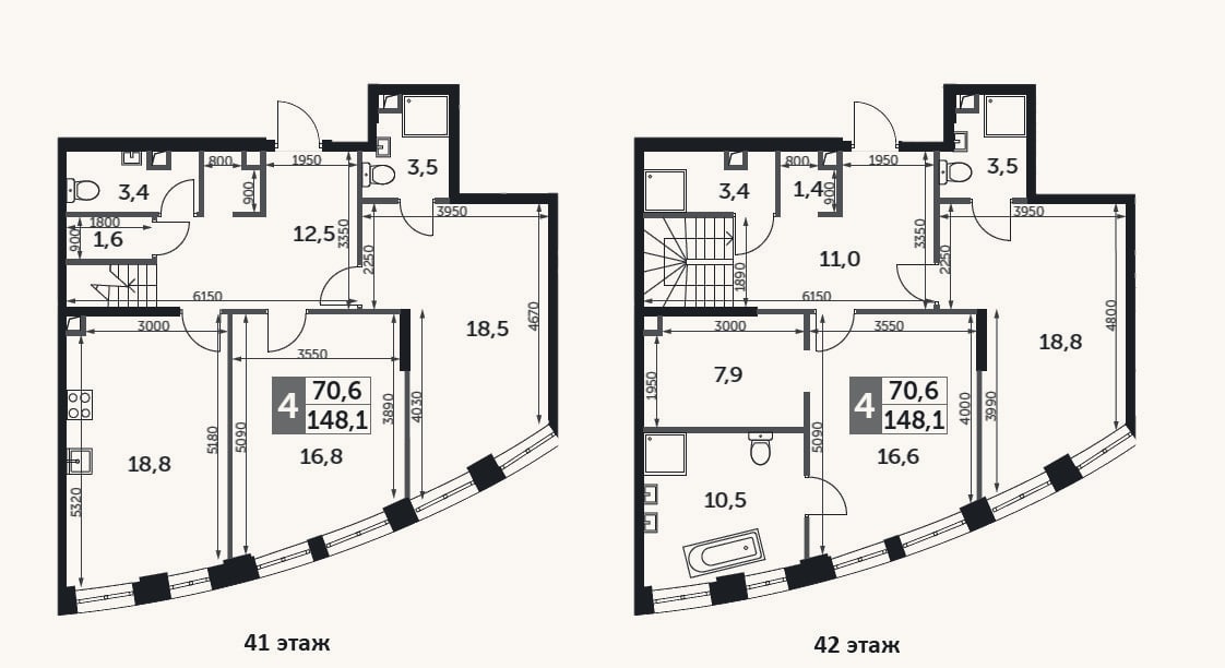 Планировка: 4+ к, 148,1 м²