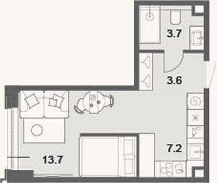 Планировка: Студия, 28,2 м²