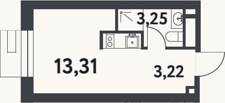 Планировка: Студия, 19,8 м²