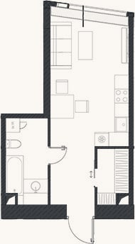 Планировка: Своб. план., 34,5 м²