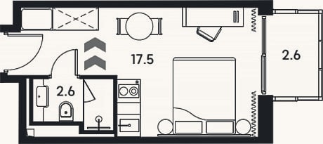 Планировка: Студия, 20,1 м²